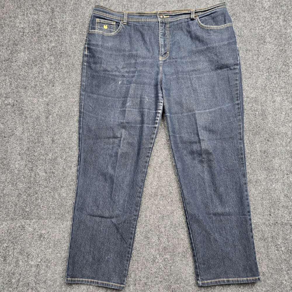 Gloria Vanderbilt Amanda Jeans Womens Size 18W 40x28 Dark Wash High Rise Denim